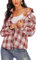Yukiuiny Chemisier Carreaux 100% Coton Femme Chemise Bucheron Western T Shirt Casual Décontractée Classique Retro Ecossaise Flanelle Blouse Gilet Vintage Rose Blanc M