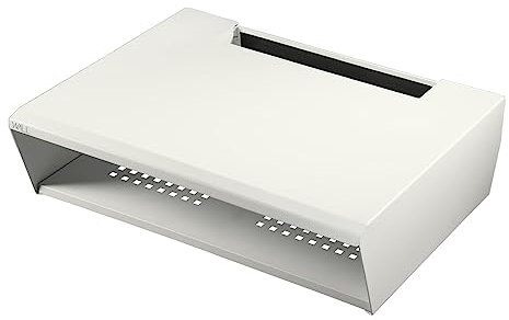 WALL Box Shelf, Regalfach für TV-Ständer V4, 2 Ebene, freie Positionierung, thermische Belüftung, Trägbar bis zu 10kg,Für Videospielkonsole, DVD/Blu-ray Player, DVR, Receiver, Satin Weiß