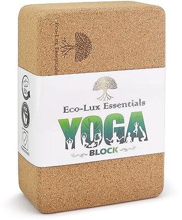 Yoga Korkblock - Nachhaltiger Kork mit rutschfester Oberfläche, nachhaltiges Übungszubehör für Yoga, Pilates und allgemeine Fitness