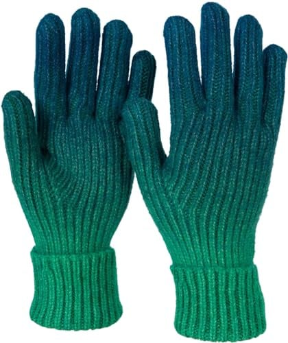 styleBREAKER Stickade handskar för kvinnor med gradient mönster, vinter, ombré stickade handskar, fingerhandskar 09010045