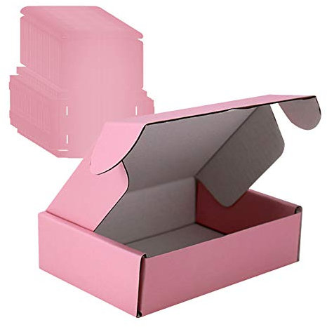 12er-Pack Versandkartons aus Wellpappe for kleine Unternehmen, kleine Geschenk-Versandkartons aus recycelbarem Karton in Rosa /133 (Color : Pink, Size : 5.9x3.9x1.5 inch)