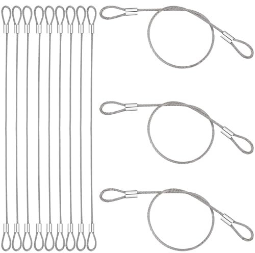 Confezione da 12 cavi in acciaio con passanti, cavi di sicurezza in acciaio inox, per cancelli esterni, chiusura bagagli, spessore 2 mm, lunghezza 30,5 cm