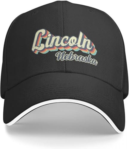 Baseballkappe Snapback Sonnenhut Lincoln City Nebraska Retro Vintage 70er Jahre Regenbogen Baseball Cap Bergsteigen Luxus Cap Golf Hut Damen Herren Hip Hop Geburtstagsgeschenk