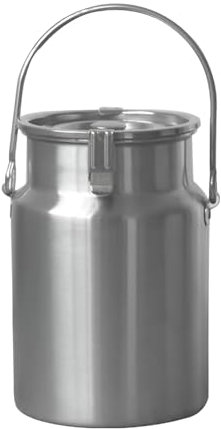 KELUNIS Bidon à Lait Robuste en Acier Inoxydable 3l/5l/10l avec Couvercle RéCipient De Stockage De Liquide avec PoignéE De Transport pour Cuisine Et Ferme,3L