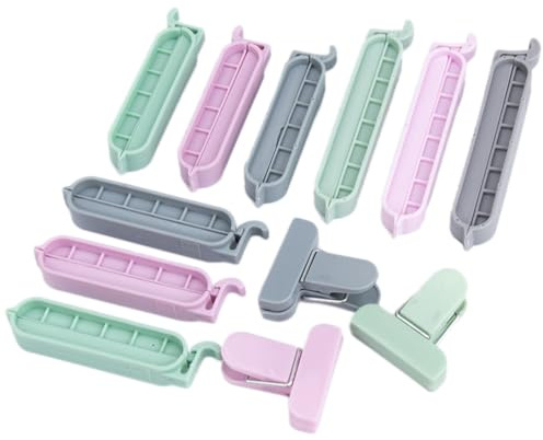 12pièces Clips De Scellage Alimentaires Pince De Fermeture Pour Sachets De Snacks Et Thés Pratique Pour Cuisine Couleur Aléatoire