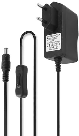 Wisada 12V Netzteil mit Schalter Adapter Transformator, Neon Stripe Netzteil Schaltnetzteil, Trafo Netzadapter für SMD2835/5050 LED Streifen COB LED Beleuchtung (12V 1A)