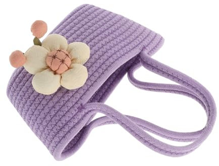 DEARMAMY Fourre-tout En Corde De Coton Tissé À La Main Avec Motif Floral À Bandoulière Élégant Pour Femme Pour Les Et L'utilisation Quotidienne