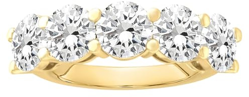 14K Yellow Gold Round Lab-Grown Diamond 5-Stone Ring