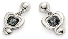 Uno de 50 Ohrringe, Metalllegierung, vergoldet mit 18 Karat, mit Herz, hellblauer Kristall, handgefertigter Schmuck, hergestellt in Spanien, Einheitsgröße, Sterlingsilber, Ohne Edelstein