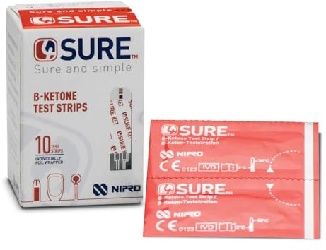 4Sure Sure and Simple B-Ketone Test Strips – 10 Strips | Accurate & Reliable Ketone Monitoring | for Blood Ketone Testing | Ideal for Diabetes & Ketogenic Diet