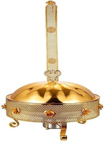 Gold Chafing Dish Buffet Set, Round Buffet Servers and Warmers Set Warming Tray for Parties, Events, Wedding, Camping, Dinner