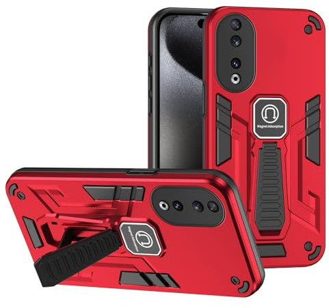 Coque arrière pour smartphone Coque compatible avec Huawei Honor 90 avec béquille intégrée, qualité militaire, anti-chute, coque de protection intégrale en caoutchouc TPU et PC rigide Ensembles de coq