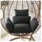 WEKONUMEX Schaukelstuhl Kissen Hängematte Korb Kissen, Outdoor Strand Stuhl Pad Hängen Ei Korb Schaukel Kissen Garten Rattan Korb Terrasse(Black)