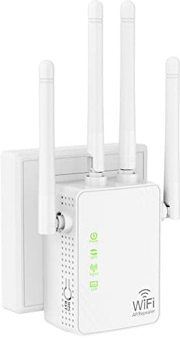 WiFi Extender Signal Booster Up to 10000sq.ft and 50 Devices, WiFi Range Extender, Wireless Internet Repeater, Long Range Amplifier with Ethernet Port, Access Point, 1-Key Setup, Alexa Compatible