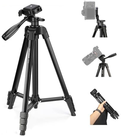 NEEWER ENTRY LEVEL VERSION Tripod for Cell Phone & Camera, Metal Lightweight Portable Travel Stand with Cold Shoe Cellphone Holder Mount Compatible with iPhone for Video Recording Filming, TP53