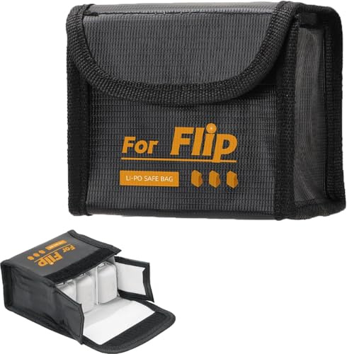 Yangers Lipo Fire Resistant Battery Case Bag for DJI Flip – Fireproof and Explosion-Proof Storage Bag for 3 Lithium Batteries – Travel, Charging, and Safety Protection (Battery Not Included)