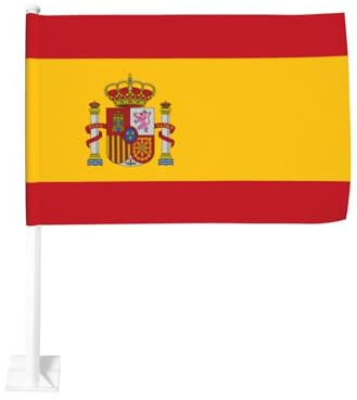 Spanien-Flagge, Autoflagge, Fensterclip, 30 x 45 cm, doppelseitig, Auto-Dekoration