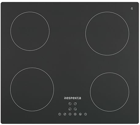 Respekta Allexus mattschwarzes Induktionskochfeld 60 cm rahmenlos / 4 Kochzonen/mattschwarze Glaskeramik / 9 Leistungsstufen/Touch-Control/Booster & Eco-Funktion/Kindersicherung / KM4295IMS-19