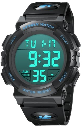 Digitaluhr Herren Uhren 3ATM Wasserdicht Armbanduhr Herren Uhr Sportuhr | Digitale Uhr mit Stoppuhr,Alarm,Kalender