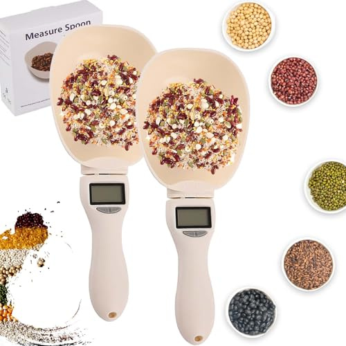 2026 New Electronic Measuring Spoon with Conversion,Digital Measuring Spoon Scale,800g / 0.1g High Precision with LCD Screen,Household Weighing Portable Tool for Pet Dog Cat Food (2PCS)