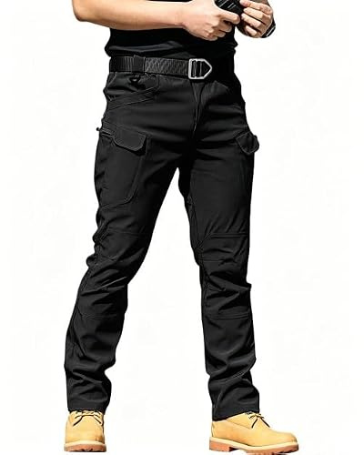 DUOLUVA Pantalon Cargo Homme Tactique Multi Poches X7 (Pas de Ceinture) | Cargo Trouser Mens Combat Stretch Extensible Séchage Rapide