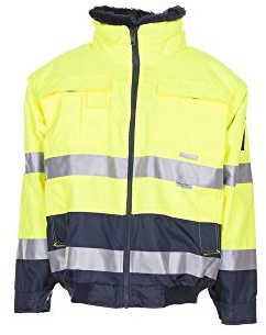 Planam 2047072 Warnschutz-Komfortjacke, Gelb/Marine, Größe 5XL