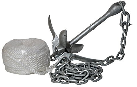 H2o Kayaks Galvanised 1.5 kg Folding Anchor (Including Shackle, Rope & Chain)