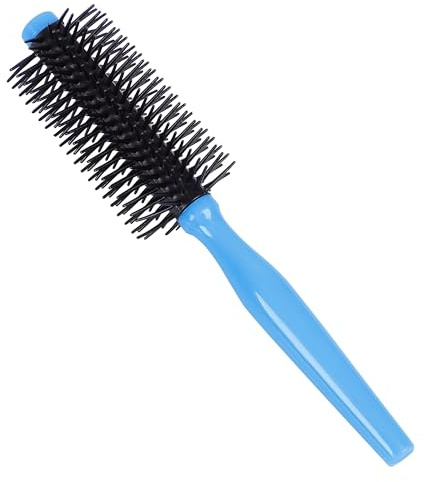 sourcingmap Hairstyle Curly Hair Brush, Professional Wet Styling Dryers Hairbrush for Salon Home, Plastic Handle Roll Round Comb Detangling Teezer Bristles for Men and Women, 1 Pack