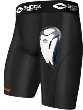 Shock Doctor 221 - Compression Shorts with BioFlex Protector - Comfort and Compression - Maximum Freedom of Movement - Contact Sports - Protector