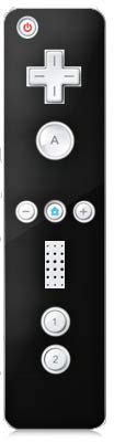 DeinDesign Skin kompatibel mit Nintendo Wii Controller Folie Sticker einfarbig schwarz Farbe