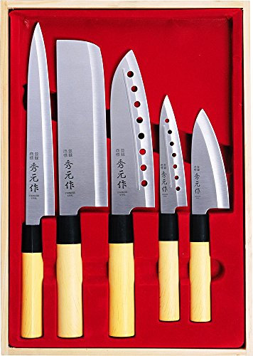 Made in Japzn, set di coltelli giapponesiNosyu Hidemoto's Work, 5 pezzi