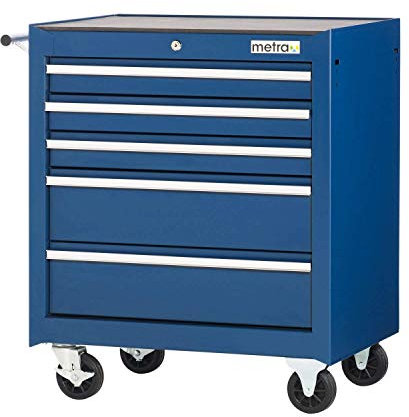 Merschbrock Trade GmbH Werkstattwagen mit 5 Schubladen, blau