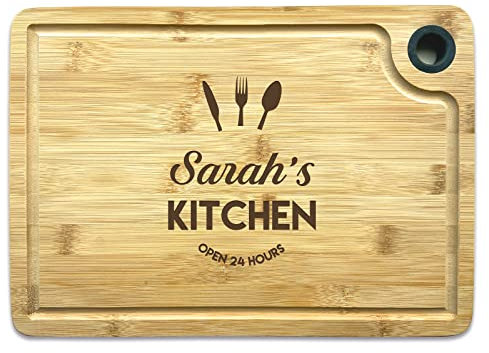 Personalised Chopping Board | Cheese Board | Cutting Board, Ideal Present for Mothers Day, Fathers Day, House Warming, Birthday Ideas for Him or Her - Choose Your Name of Kitchen