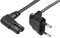 MaxTrack Platzsparendes Strom Anschlusskabel - N8-1L, Winkel-Eurostecker auf Winkel Doppelnutkupplung, für Spielekonsolen wie PS5 und Xbox, Stromkabel für Fernseher