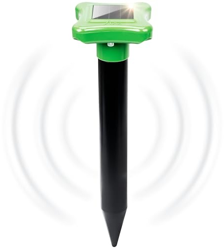 GARDIGO® Maulwurfvertreiber mit Schall und integriertem Akku I Maulwurfschreck I Maulwurfabwehr Wühlmausvertreiber für den Garten ohne Giftköder aus ABS Kunststoff IP56 Wasserdicht