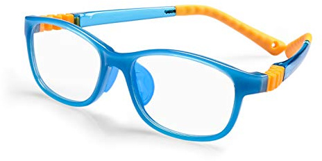 FONHCOO Blue Light Blocking Glasses for Kids, Boys & Girls Unbreakable Frame Computer Gaming TV Phone Glasses with Glasses Strap, Christmas Gifts for Children Age 5-10