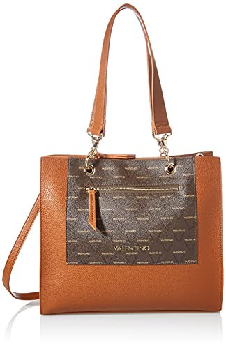 Valentino Bags Womens Tote Patch Shoulder Bags, Cuoio/Multicolor