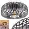 HOFSTEIN Deckenleuchte Wemude, Deckenlampe aus Metall Lampe Wohnzimmer - Modern Schwarz 1-flammig - E27-Fassung, Rund, 40 cm Durchmesser, Gitteroptik für Spannender Lichteffekt - Retro Vintage Design