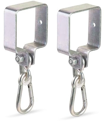 Alberts 215385 Schaukelschelle | für Vierkantholz | galvanisch verzinkt, dickschichtpassiviert | 90 x 90 mm | 2er Set