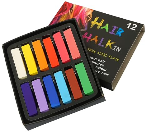 Trimming Shop Haarkreide Entfernbar Haarkreide Farbe Pastel Haarfärbemittel - Nicht Giftig - Mehrfarbig, 12pcs (Pack of 2)