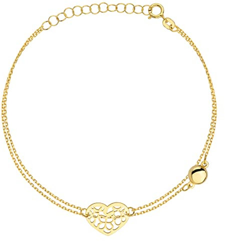 Goldarmband 333 8k Gold Gelbgold Herz Kreis Gravur