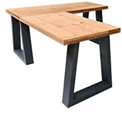 Wood4you - Eckschreibtisch - Vancouver Geröstetes Holz 180 x 120 cm