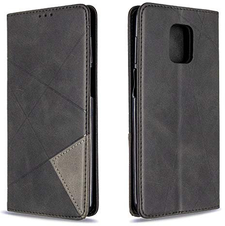 Posanter Cover per Xiaomi Redmi Note 9 Pro/Note 9S/Note 9 Pro Max, Flip Custodia Portafoglio Caso Libro Pelle PU e Slim TPU Silicone, Ultra Sottile con Chiusura Magnetica e Tasca per Carte (Nero)