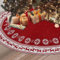 Dremisland Grande Falda de Árbol de Navidad 90cm - Alfombra Rústica con Copo de Nieve, Reno Rojo y Punto - Decoración para Hogar, Fiesta y Casa