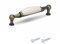 cyclingcolors Furniture Handle Vintage 96 mm Antique Zamak Finish Brass Porcelain with Screws Door Handles Kitchen Handles Cupboard Handle