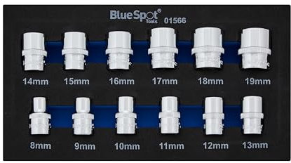 Blue Spot Tools 01566 12PCE 3/8 Shallow Metric Sockets (8-19MM)