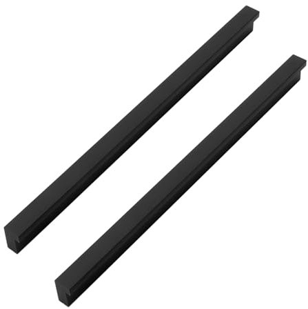 2 Stück Küchenschrankgriffe Schranktürgriffe Moderne Möbel Schubladengriffe Kleiderschrank Griffe Aluminium Türgriffe Schrankgriff für Schlafzimmer Badezimmer Kommode,Schwarz (length:500mm)