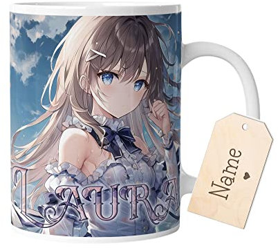 timalo® Coole Gaming Tasse personalisiert mit Namen | Kaffeetasse Geschenk für Gamer Becher | Manga Anime Mädchen | mug-gamer-43