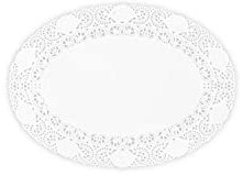 Hypafol Tortenspitzen 100 Stück | oval | Spitzendeckchen für Kuchen, Torte, Snacks | Plattenunterlage aus 100% Papier | Ideal für Gastronomie, Hochzeiten, Geburtstagsfeiern oder Catering (16 x 23 cm)