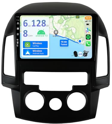 YUNTX Android 14 [6GB+128GB] 2 DIN Autoradio para Hyundai I30 (2006-2011)-[Integrado CarPlay/Android Auto/DSP/GPS]-IPS 9”Touch Screen-Cámara+Mic-Dab/Control del Volante/Bluetooth 5.0/360 Cámara